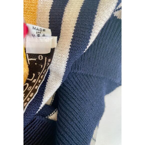 St. John Collection by Marie Gray Cami knit Sleeveless Blue/yellow Santana Sz S - Picture 6 of 12
